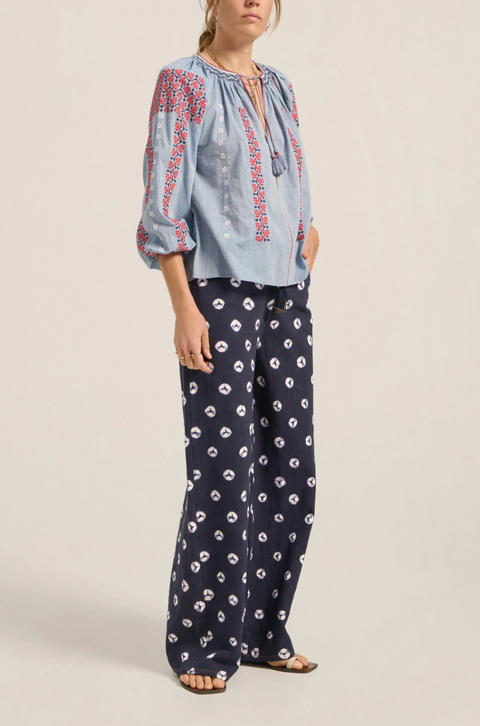 Ilio Nema Helle Blouse - Blue Chambray