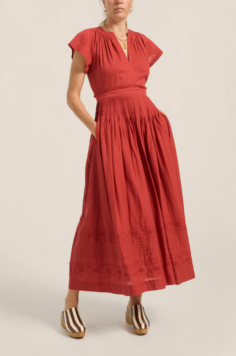 Ilio Nema Loula Dess - Red Cotton Voile