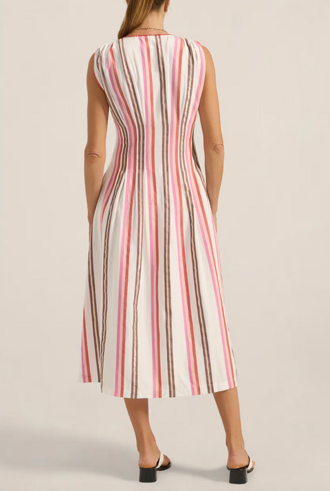 Ilio Nema Signy Dress - Pink Mykonos Stripe