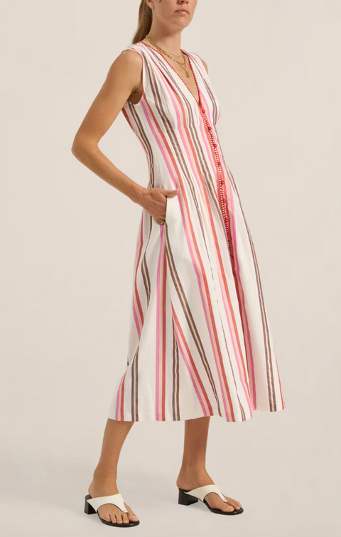 Ilio Nema Signy Dress - Pink Mykonos Stripe