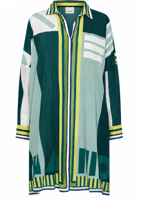 Ilio Nema Artemis Shirtdress - Green Sarong Voile