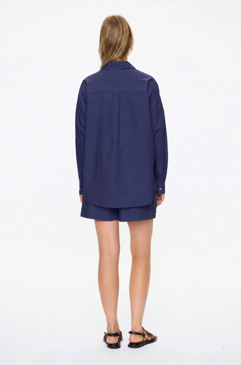 LMND Chiara Classic Long Sleeve Shirt - Navy
