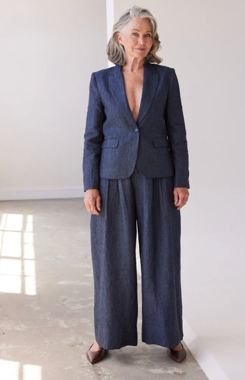 Eva's Sunday Easton Wide Leg Pant - Navy