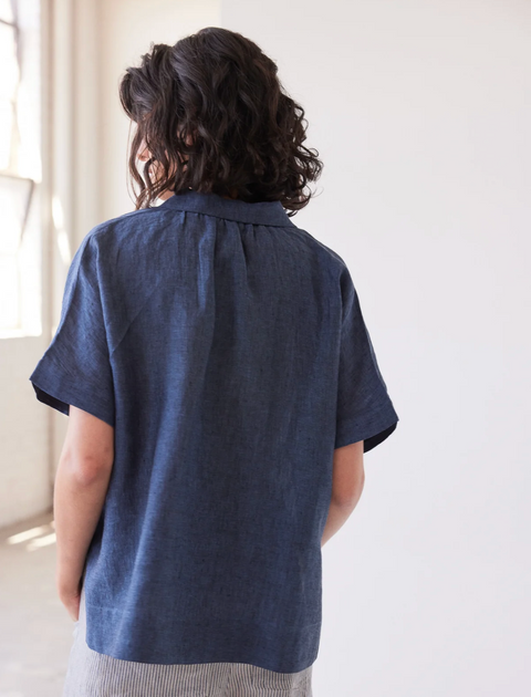 Eva's Sunday Lumi Collared Shirt - Navy