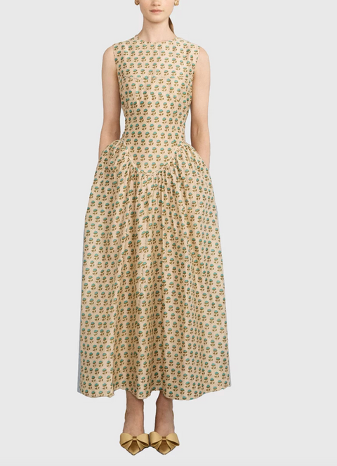 Lovaan Wilma Midi Dress - Turquoise Floral