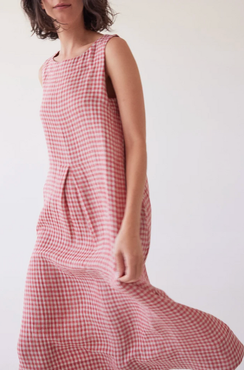 Eva's Sunday Paloma Dress - Burnt Sienna Gingham