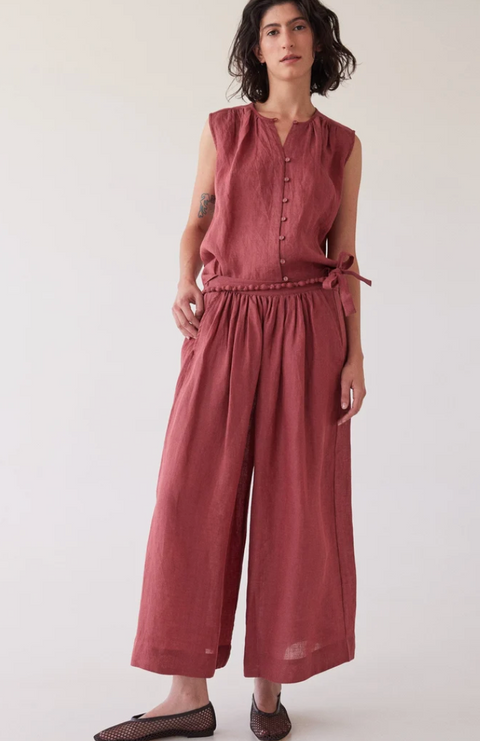 Eva's Sunday Lauri Pleated Culotte - Burnt Sienna
