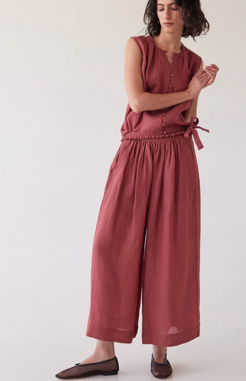 Eva's Sunday Lauri Pleated Culotte - Burnt Sienna