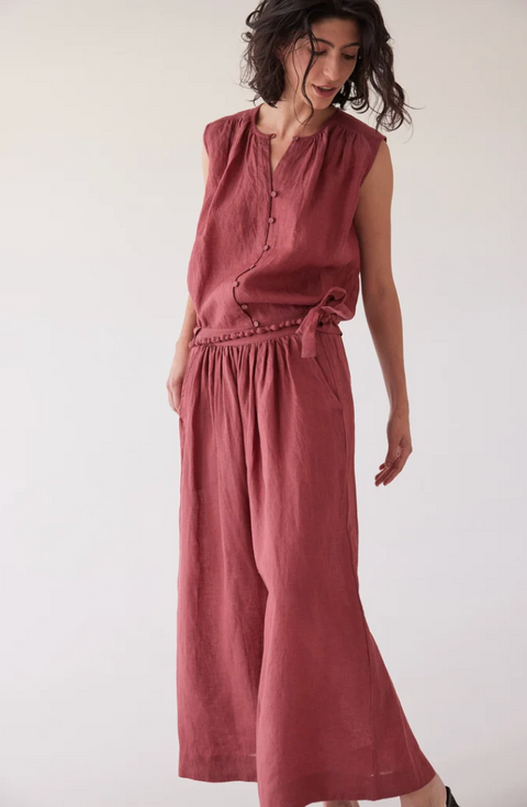 Eva's Sunday Lauri Pleated Culotte - Burnt Sienna