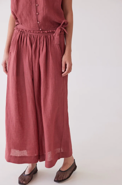 Eva's Sunday Lauri Pleated Culotte - Burnt Sienna