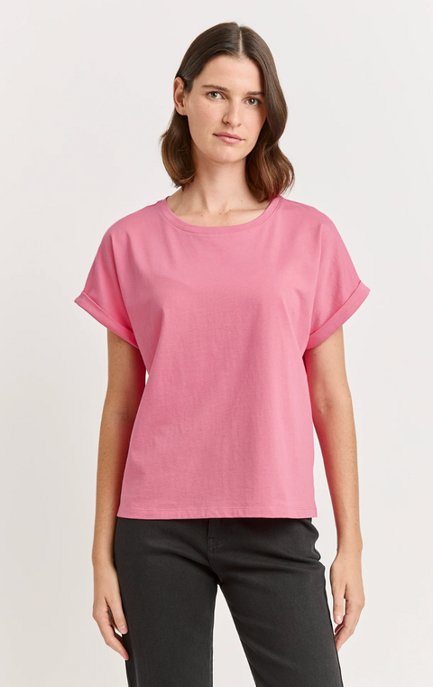 Toorallie Organic Cotton Roll Sleeve Tee - Flamingo