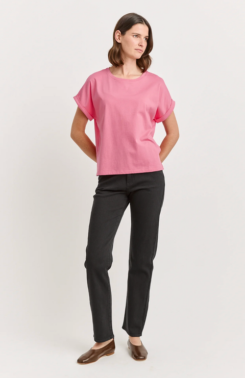 Toorallie Organic Cotton Roll Sleeve Tee - Flamingo