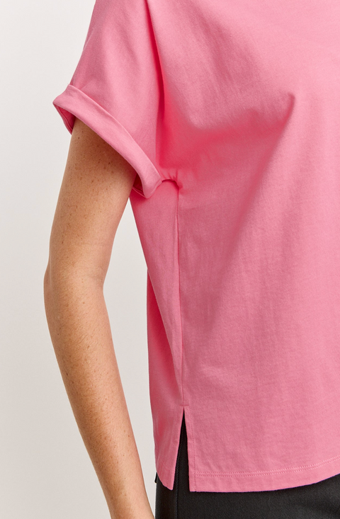 Toorallie Organic Cotton Roll Sleeve Tee - Flamingo