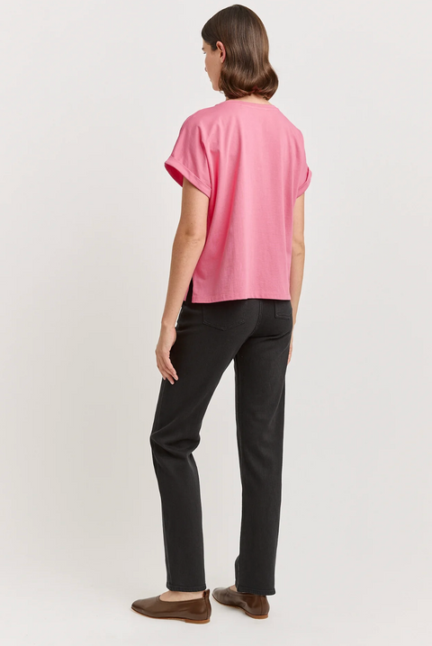 Toorallie Organic Cotton Roll Sleeve Tee - Flamingo