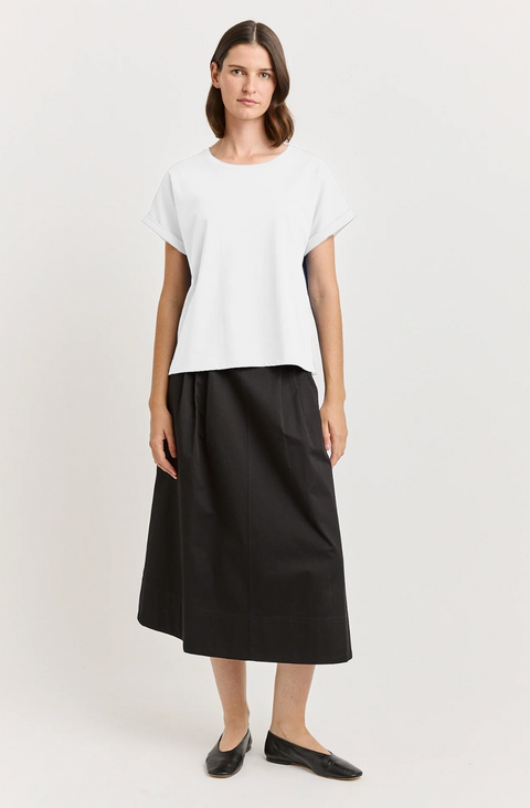 Toorallie Organic Cotton Roll Sleeve Tee - White