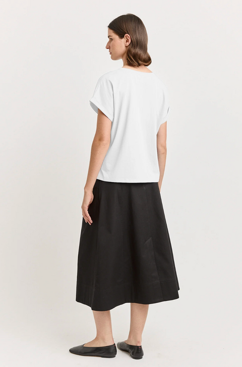 Toorallie Organic Cotton Roll Sleeve Tee - White