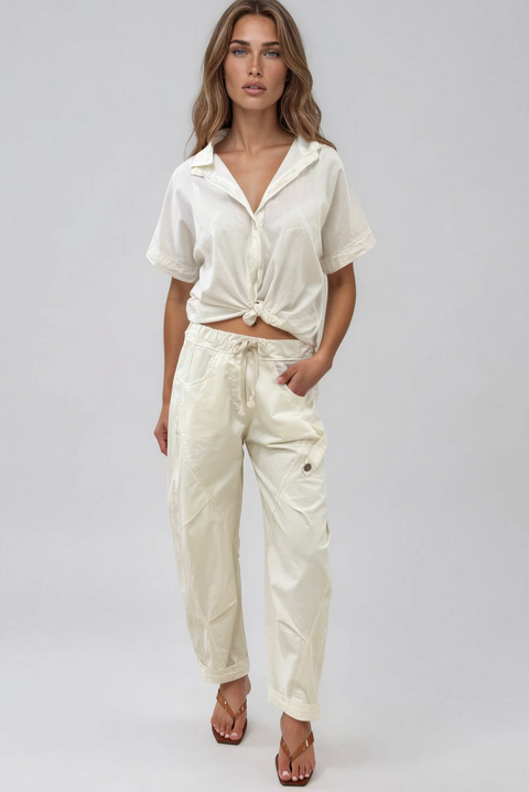 La Gemme Lucia Barrel Pant - Cream