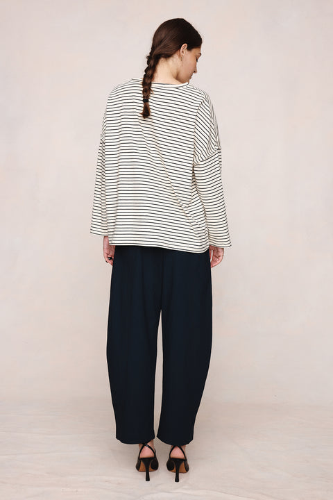 Marle Yelena Top - Ivory / Black Stripe