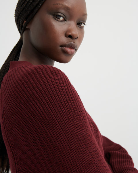 Kowtow Composure Cardigan - Maroon