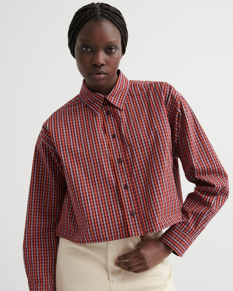 Kowtow Lauren Shirt - Maroon Check