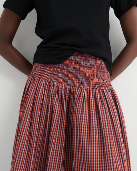 Kowtow Weaver Skirt - Maroon Check