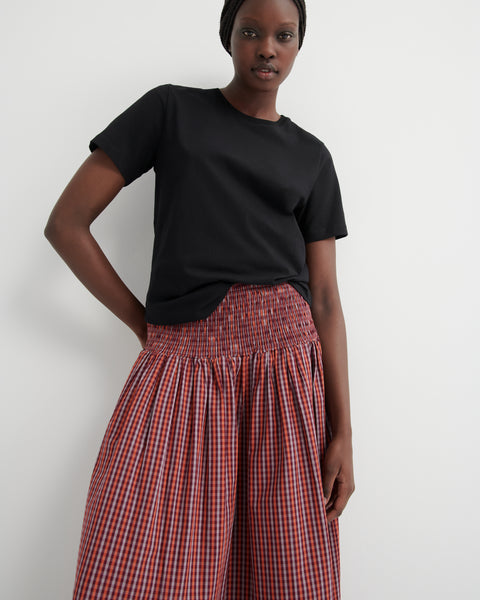 Kowtow Weaver Skirt - Maroon Check