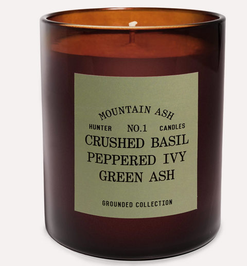 HUNTER CANDLES NO. 1 MOUNTAIN ASH / Crushed Basil, Peppered Ivy, Green Ash