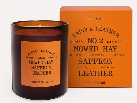 HUNTER CANDLES NO. 2 SADDLE LEATHER / Mowed Hay, Saffron, Leather